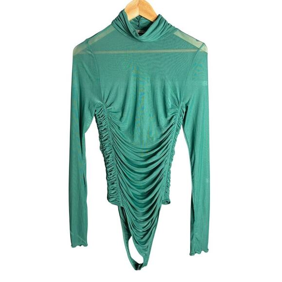 Free People Under It All Bodysuit White Spruce Green Size L - Picture 6 of 8